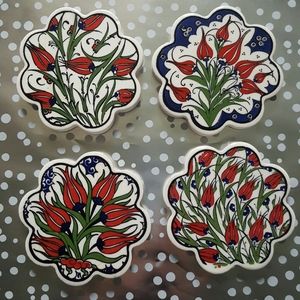 FLORAL GRASS CERAMIC COASTER SET